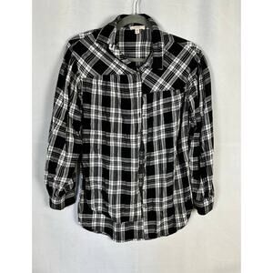 Womens Plaid Button Down